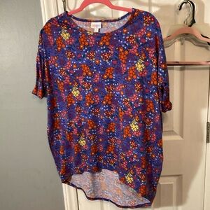 LuLaRoe Blue Short Sleeve Relaxed Tee Size XS